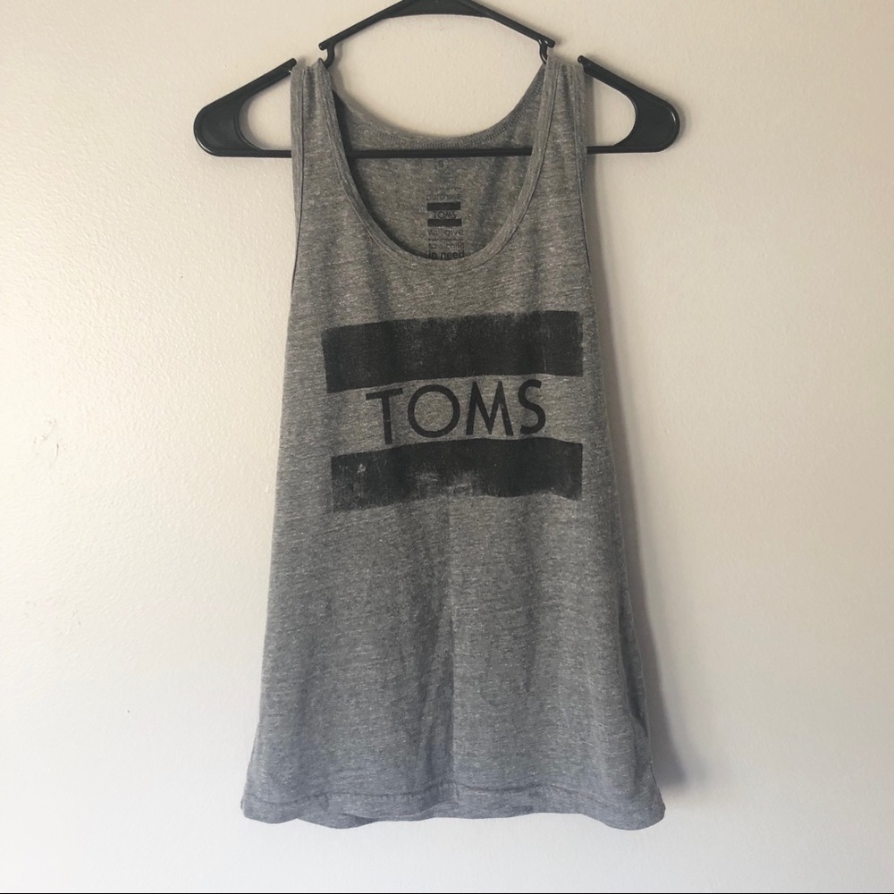 dark gray distressed toms tank